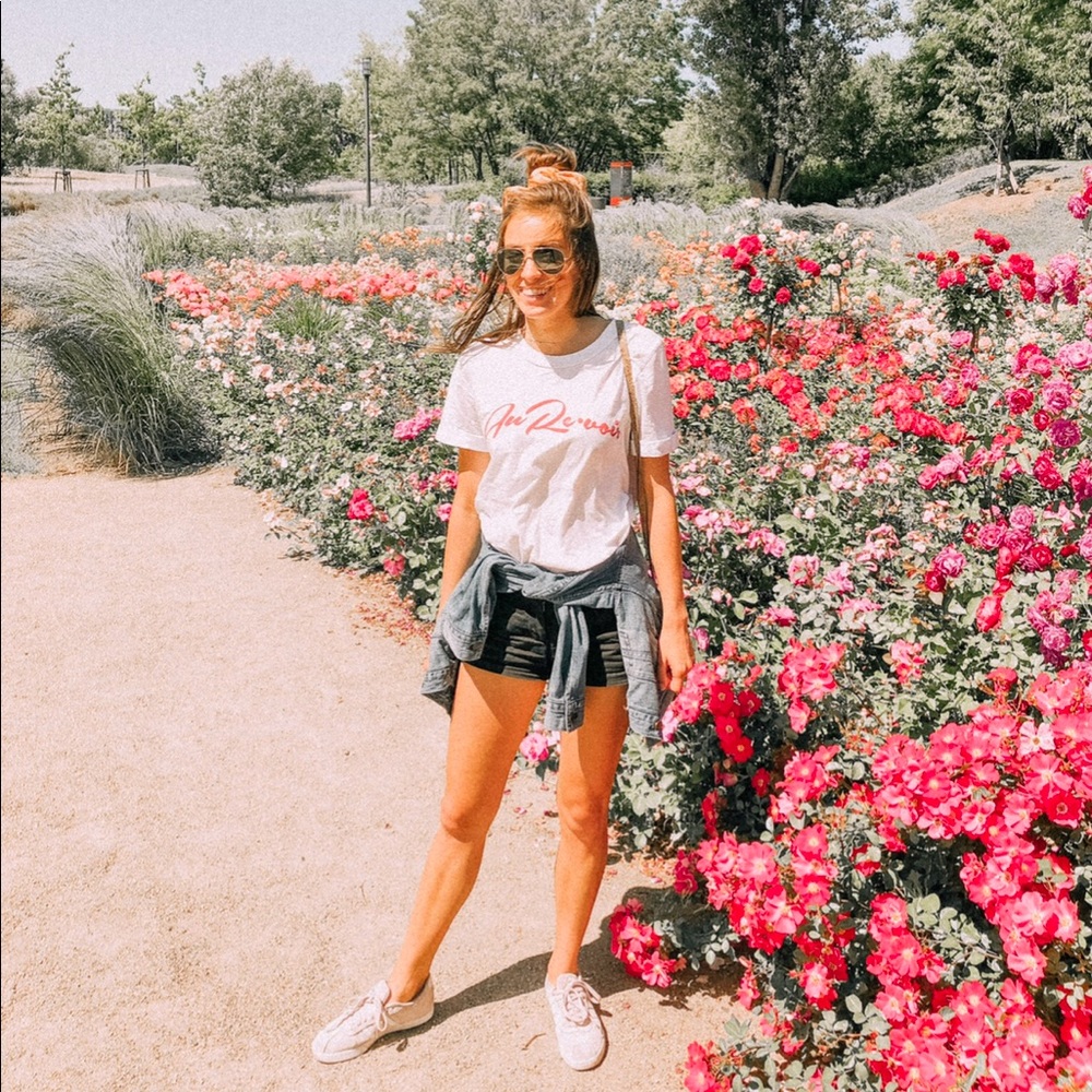 White graphic tee